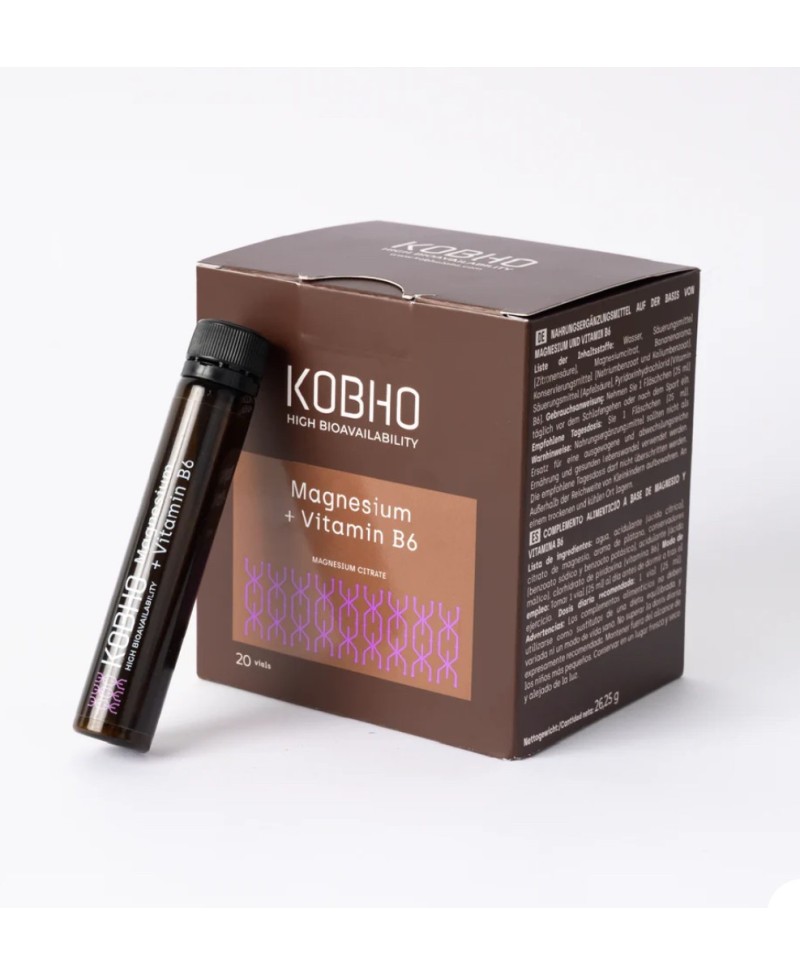 kobho Magnesio y vitamina B6 20 viales